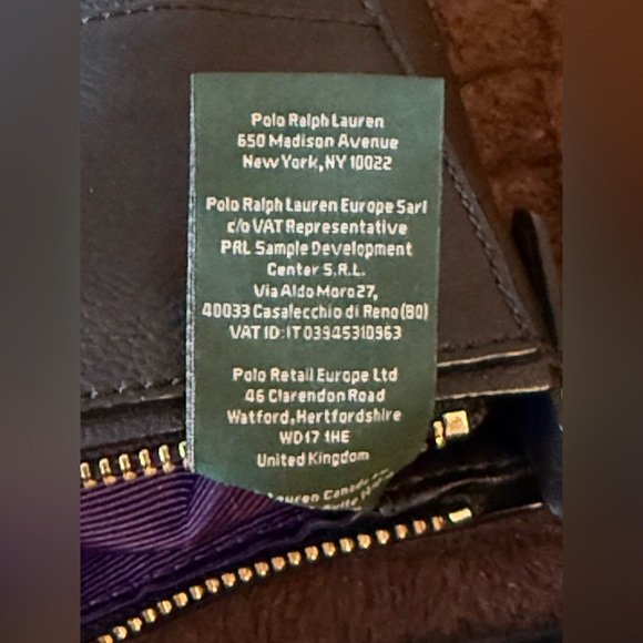 Lauren Ralph Lauren black real leather crossbody purse bag - Picture 7 of 8